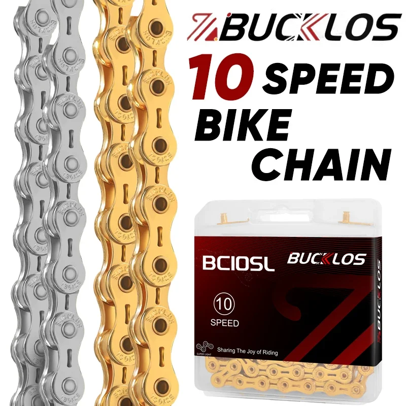 Mountain Biking Bc - BUCKLOS 10 Speed Bike Chain Durable