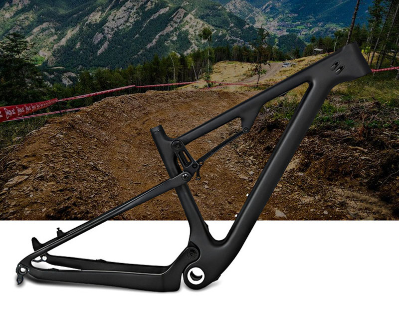 Mountain Biking Uk - Carbon Bicycle Full Suspension Frame,Soft Tail