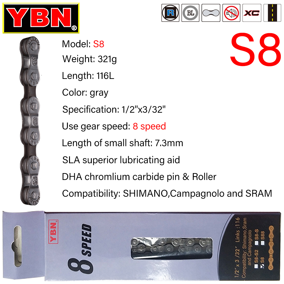 YBN Bicycle Chain 8/9/10/11/12 - Cassette 11 Speed recension och pris