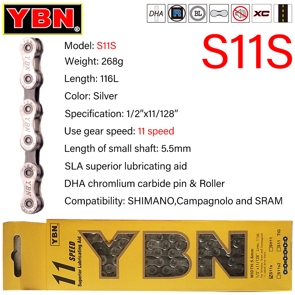 YBN Bicycle Chain 8/9/10/11/12 - Cassette 11 Speed recension och pris